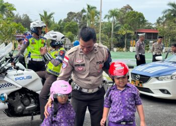 Polres Natuna Tanamkan Budaya Tertib Lalu Lintas Sejak Dini, Satlantas Sambut Kunjungan Edukatif TK 004