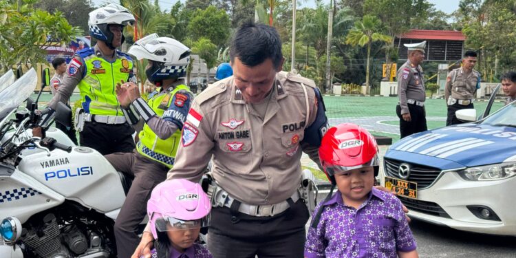 Polres Natuna Tanamkan Budaya Tertib Lalu Lintas Sejak Dini, Satlantas Sambut Kunjungan Edukatif TK 004