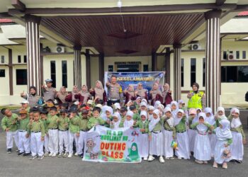 Keceriaan Anak TK Muslimat NU Semarakkan Polres Natuna dalam Edukasi Keselamatan Seligi 2026