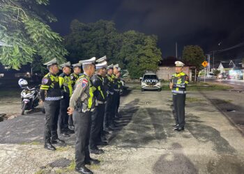 Satlantas Polres Natuna Amankan malam Puncak Perayaan Imlek di Penagi