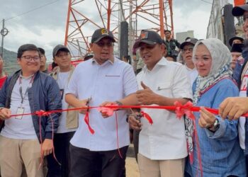 Bupati Solok Dampingi Andre Rosiade Resmikan Tower BTS di Nagari Garabak Data