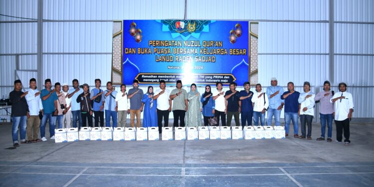 Di Hanggar Lanud RSA, Ramadan Satukan Prajurit, Masyarakat, dan Insan Pers Natuna