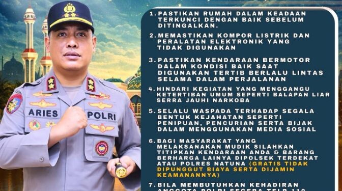 Kapolres Natuna Ingatkan Warga Jelang Mudik Lebaran 2026, Utamakan Keselamatan dan Keamanan