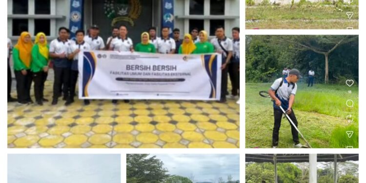Sambut Hari Bakti Pemasyarakatan ke-62, Lapas Narkotika Sawahlunto Gelar Aksi Bersih Fasilitas Umum