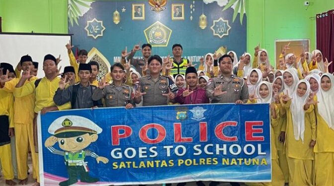 Satlantas Polres Natuna Edukasi Siswa MAN 1, Tanamkan Budaya Tertib Berlalu Lintas Sejak Dini