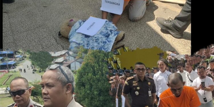 Satreskrim Polres Lingga Gelar Rekonstruksi Kasus Pembunuhan Sebanyak 25 Adegan di Tempat Kejadian Perkara