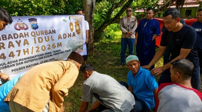 Polres Natuna Rayakan Idul Adha dengan Kurban 4 Ekor Sapi