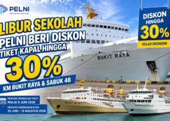 Libur Sekolah, PELNI Beri Diskon Tiket hingga 30 Persen untuk KM Bukit Raya dan Sabuk 48