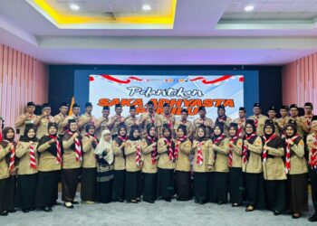 Wakil Bupati Solok Kukuhkan Pengurus Saka Pramuka Rintisan Yogaswara KPU Kabupaten Solok dan Lantik Adhiyasta Pemilu