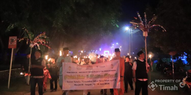 PT TIMAH Dukung Semarak Tahun Baru Islam di Kundur Barat Lewat Doa Bersama, Pawai Obor dan Khataman Massal