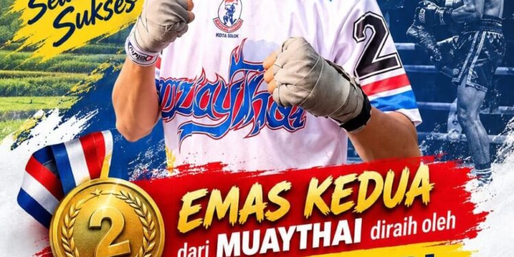 Muaythai Kota Solok Koleksi 8 Medali, Andri Nofriadi Persembahkan Emas Kelas 57 Kg
